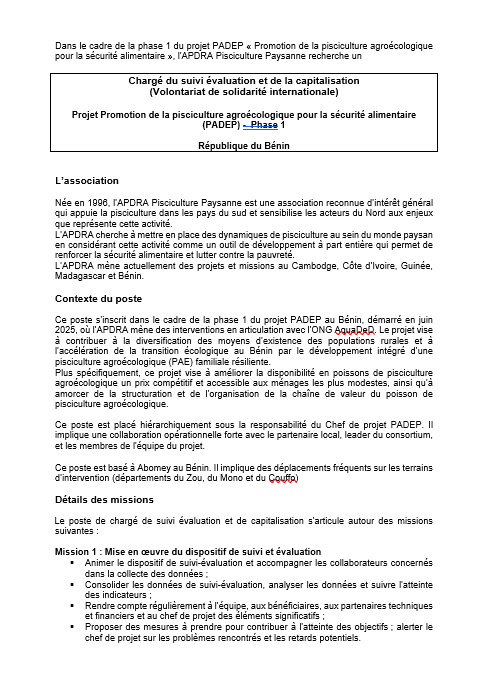 2507 Descriptif poste VSI RSE PADEP Bnin 1