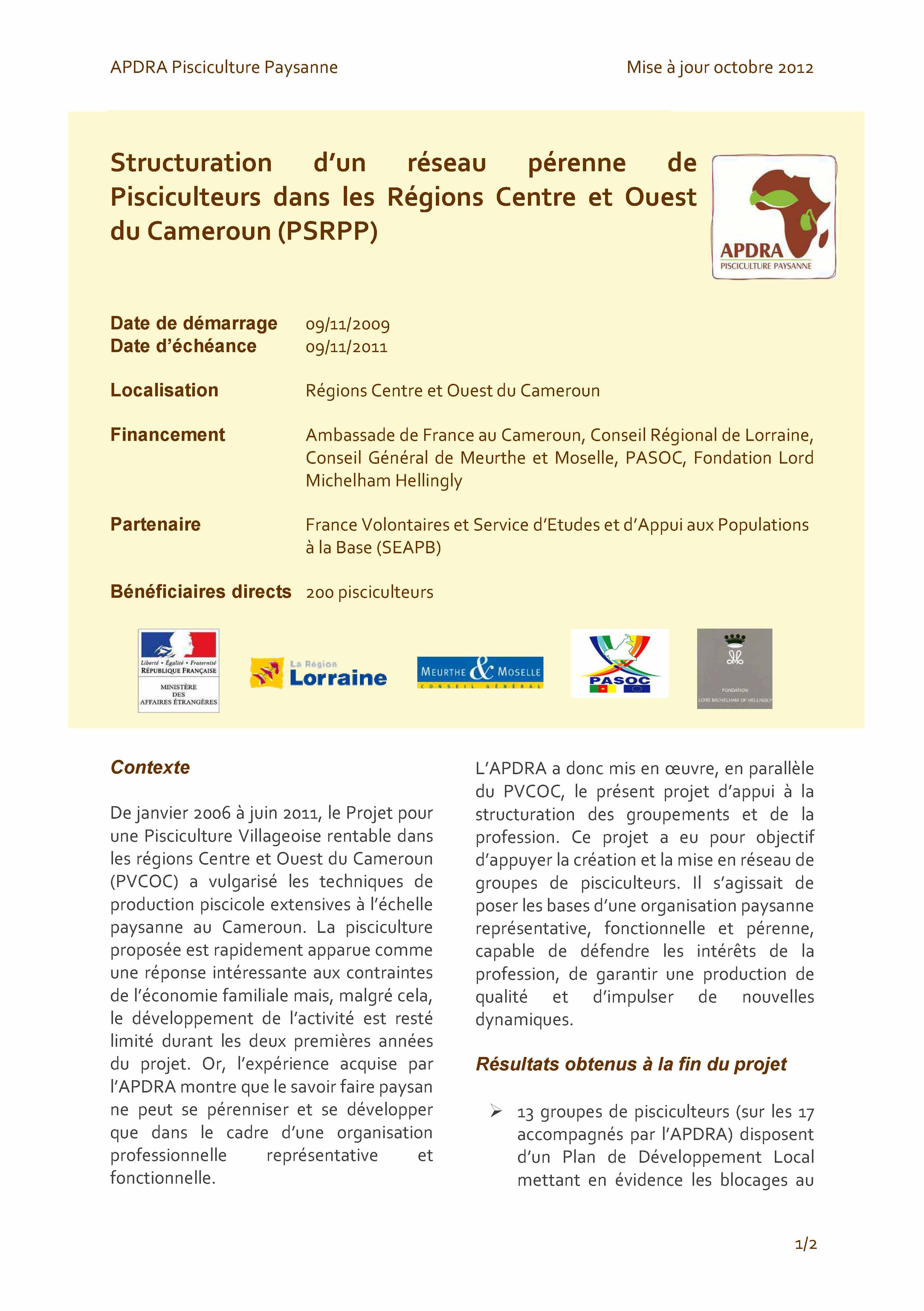 fiche projet PSRPP